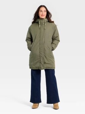 NWT Universal Thread Olive Green Parka Jacket XL Utility Outerwear